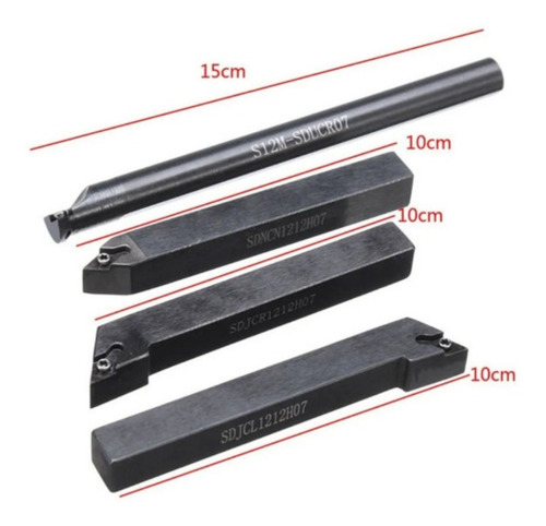 Kit Ferramentas Intercambiáveis Torno 4pcs 12mm Usinagem