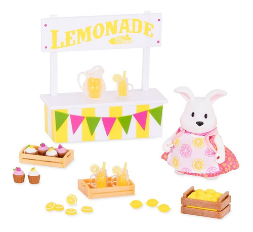 Imagen 2 de 2 de Lil Woodzeez 6539 Set Puesto De Limonada Con Figura Coneja