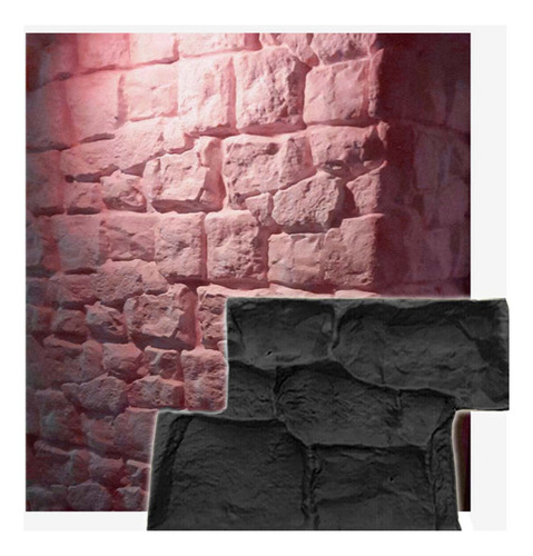 Molde Concreto Estampado Roca Medieval Profesional Uso Rudo Forma Irregular