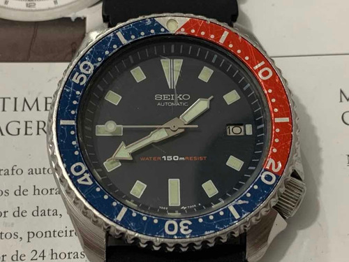 Seiko 7002-700a Scuba Divers Automatic Wr150m Pepsi Vintage