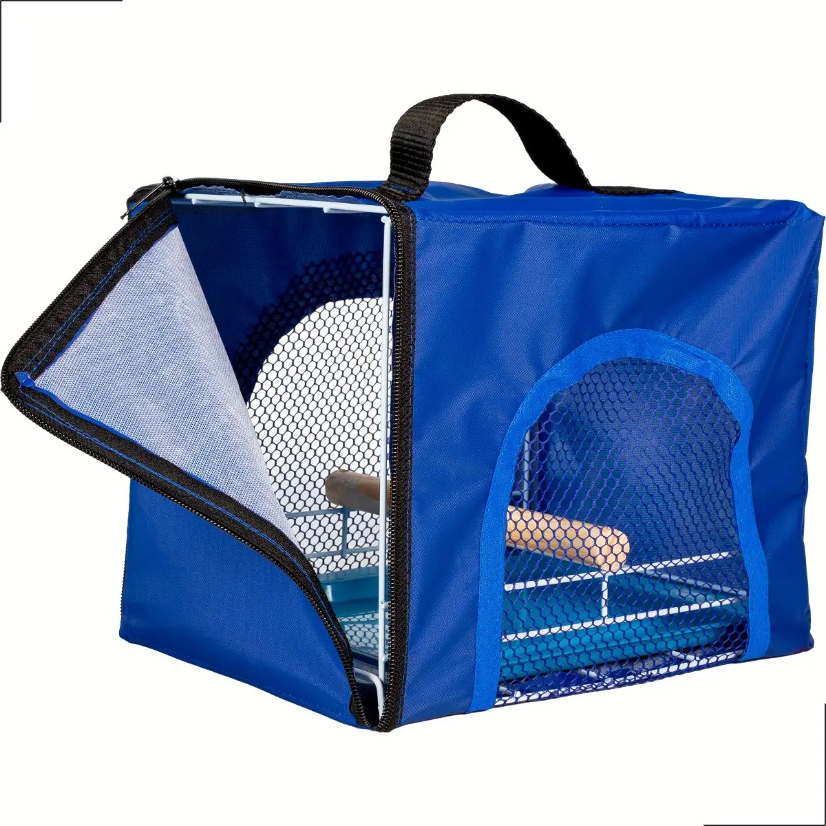 Bolsa Caixa Transporte Aves Calopsita Periquito Pássaros Top Cor Azul