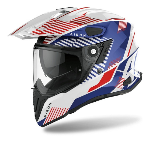 Casco Airoh Commander Boost White Blue Gloss