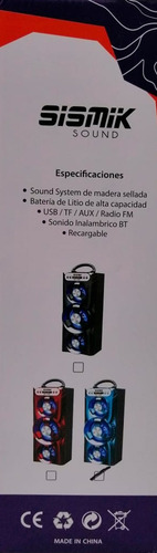 Sk-148 Sismik Sound Parlante Usb Bluetooth Inalambrico