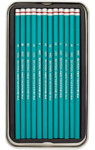 Imagen 2 de 3 de Prismacolor Set 12 Lapices Grafito Turquoise Medium Graphite