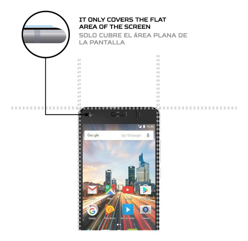 Protector Mica Pantalla Para Archos 50f Helium Lite