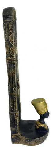 Incensário Egípcio Dourado 7chakras Nifertiti Vertical 22cm