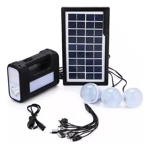 Kit Solar De Emergencia /camping/usb/3 Ampolletas/8017 Luz Blanco Frío