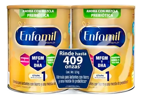 Fórmula Etapa 1 Enfamil Infantil 2 Latas 900 Gr C/u