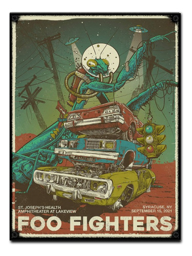 #740 - Cuadro Vintage / Foo Fighters Poster Rock No Chapa