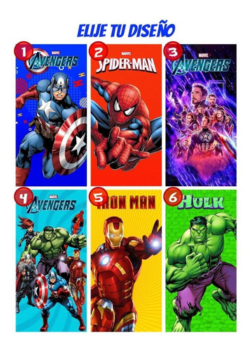 6 Pendones Avengers Superheroes + 1 Invitaci Digital