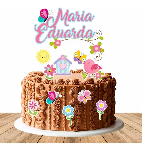 Bolo de Aniversário Jardim Encantado - Bolo de Chantilly 