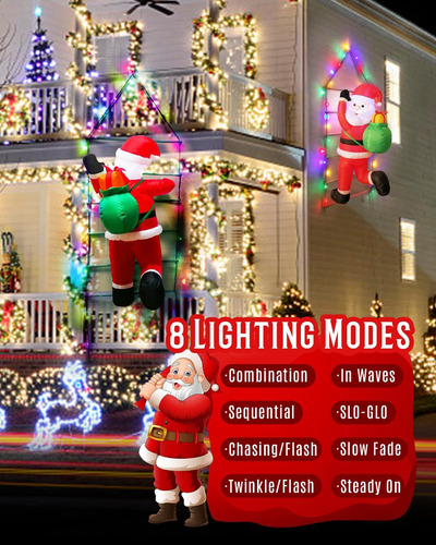 Decoracione Papá Noel Inflable De Navidad 1.5m Con Luz Led