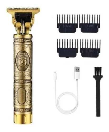 Máquina recortadora de pelo recargable para barba, color dorado, 110 V/220 V