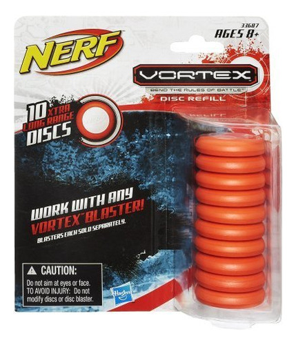 Nerf Vortex Refill Pack 10 Discos- Naranja