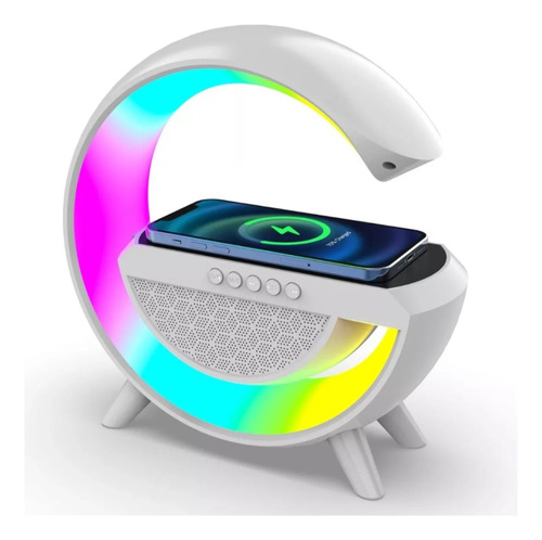 Luminaria G-speaker Smart Rgb Wireless Carregador Indução 