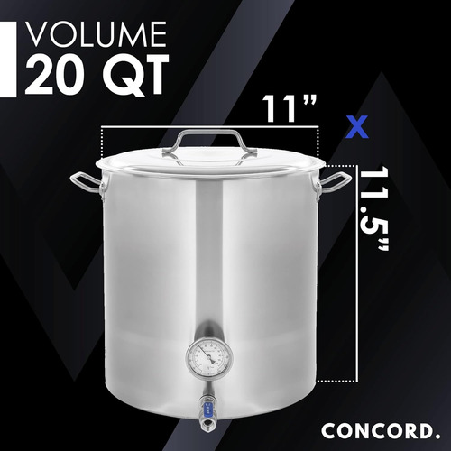 Olla De Acero Inoxidable Concord Cookware Plateado, 18.8 L