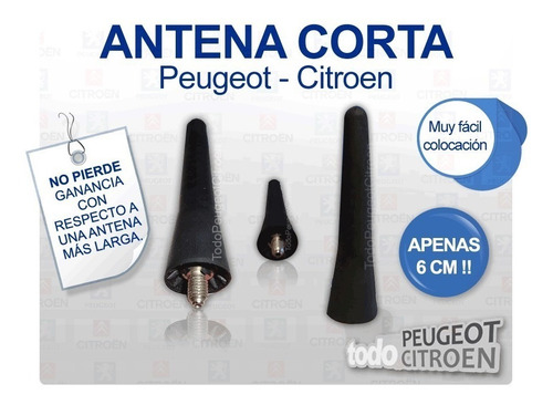 Imagen 5 de 10 de Antena Corta 6cm Citroen C4 Lounge 100% Legitima Original