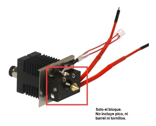 Imagen 1 de 2 de Bloque Aluminio Para Hotend Extrusor Hellbot Magna Dual