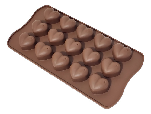 Molde Silicon Antiadherente Reposteria Corazón San Valentin Marrón