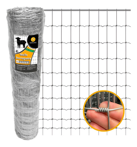 Malla Borreguera 1.00 X 30 M Rollo Corto | Mejor Precio Plateado