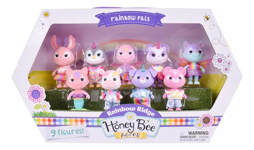 Honey Bee Rainbow Ridge Set 9 Figuras Acres