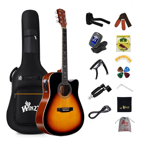 Guitarra Acustica Electrica Picea Integrada 4 Para Niño Kit