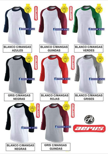 Imagen 9 de 9 de Polo Manga 3/4 Rangla T-shirt Camiseta Larga Corta