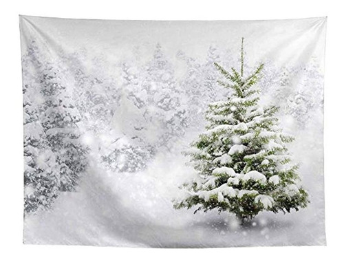 Allenjoy Christmas Backdrop 10x8ft Natural Winter Forest Sno