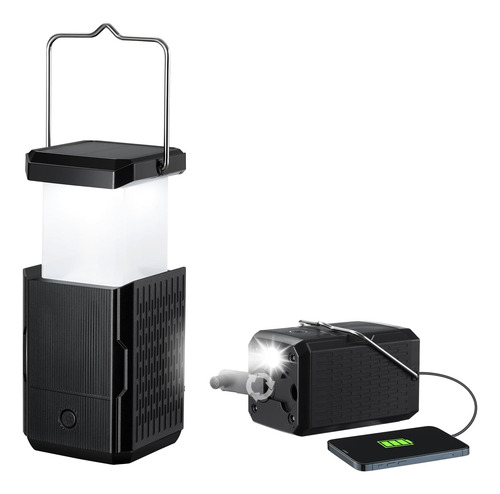 Linterna Recargable De Campamento Con Luz Solar Y Usb