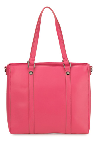 Bolsa Tote Cloe Para Mujer Monograma Alto Relieve Con Charm Color Rosa