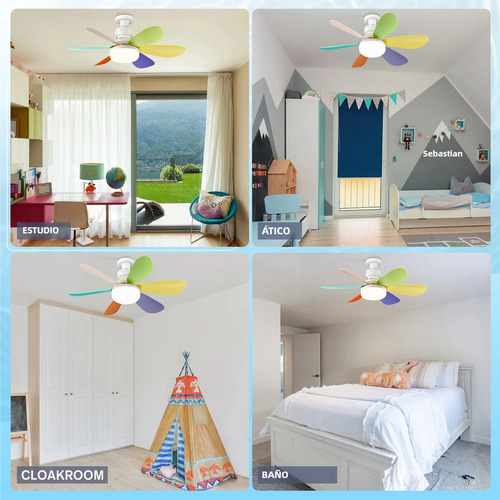 Ventilador De Techo Led E27 40w Con Lámpara Y Control Remoto