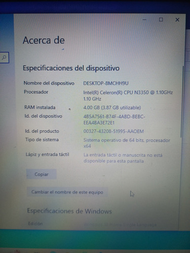 Laptop Asus A540na (Usado)