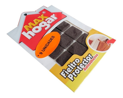 Fieltro Protector Adhesivo Muebles 24x24mm 9und Max Hogar