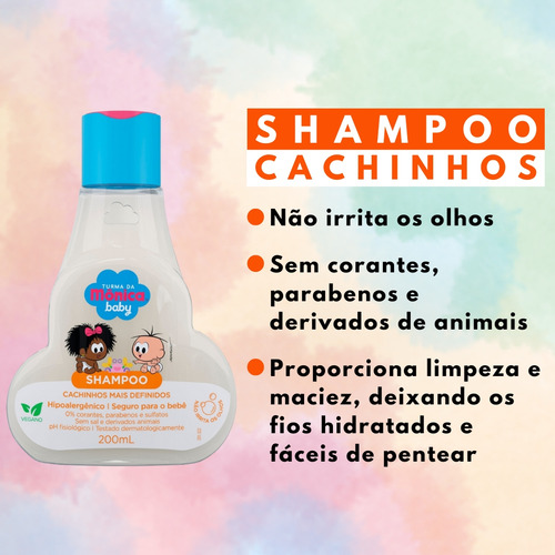Kit Turma Da Mônica Baby Cachinhos Shampoo Condicionador Loção Levinha 600ml