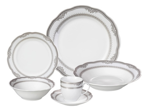Lorren Home Trends Juego De Vajilla De Porcelana Con Borde O