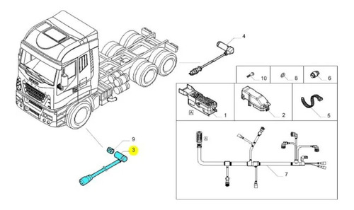 Sensor Freio Abs Compatível Iveco Stralis 390 2009 41200560