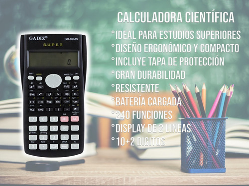 Imagen 4 de 10 de Calculadora Científica Gadiz Gd-82ms 240 Funciones Display