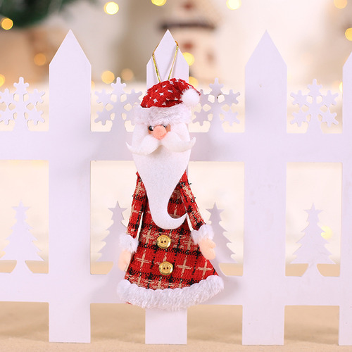 Adorno Colgante De Papá Noel Y Muñeco De Nieve