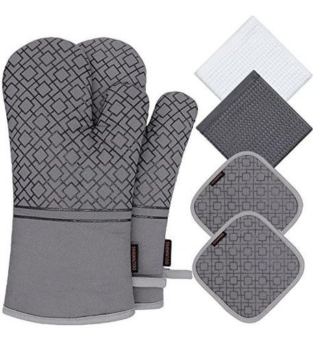 Oven Mitts And Pot Holders Set 6pcs, Cocina Guante De Nsqxd