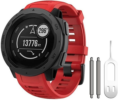 Malla De Silicona  Garmin Instinct 2/ Solar/ Tactical Roja F