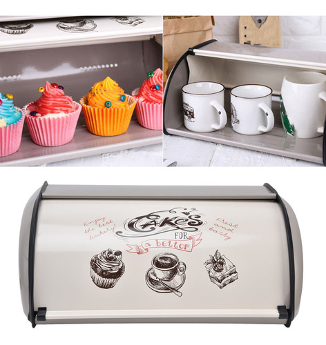 Contenedor Para Pan De Gran Capacidad Con Bonito Diseño, Pue