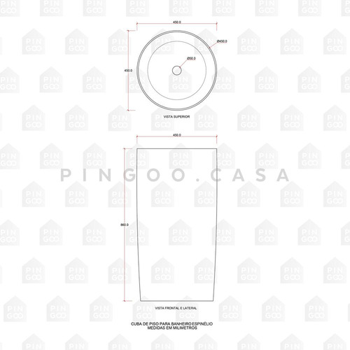Kit Cuba De Piso Para Banheiro E Misturador Pingoo.casa