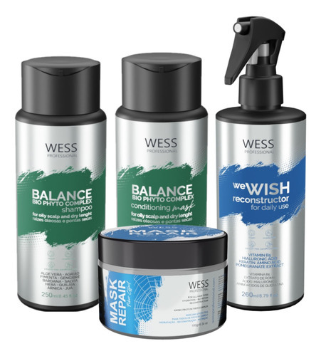 Kit Wess Balance Sh + Cond 250ml + We Wish 260ml + Mask 180g