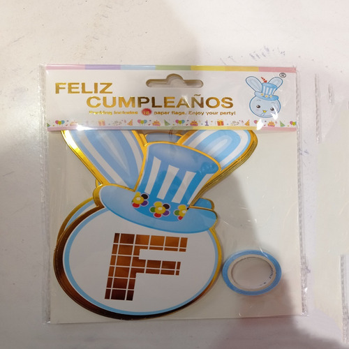 Imagen 1 de 4 de Banderin Feliz Cumpleaños Conejo