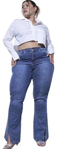 Jeans Cheta Semi Oxford Tajo Elastizado Mujer Talles Grande