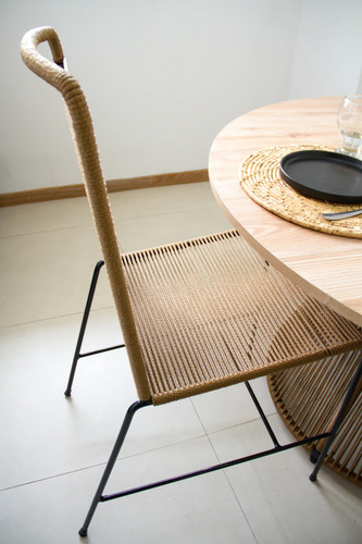 Silla Ámsterdam Respaldo Alto X4 - Envíos Gratis Negro O Marron Yute