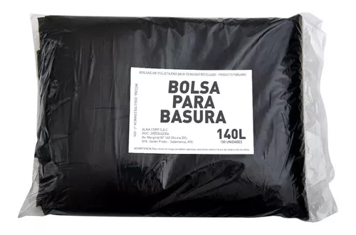 Bolsa negra de basura 50 litros x10 unids.