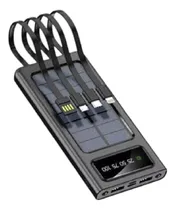 Comprar Power Bank Solar 18000 Mah Con 4 Cables De Carga Y Linterna