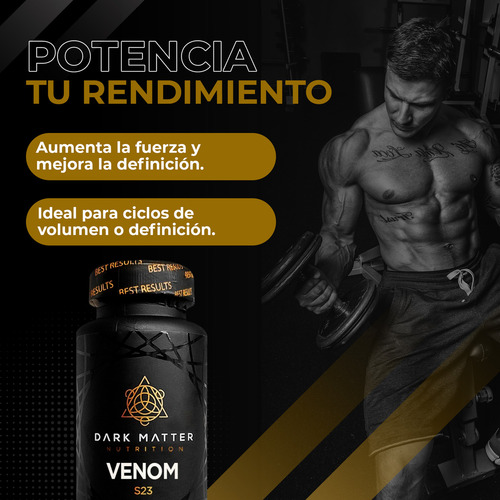 Venom Sarms Quema Grasa Aumento Masa Muscular 60 Tabs 10mg Neutro