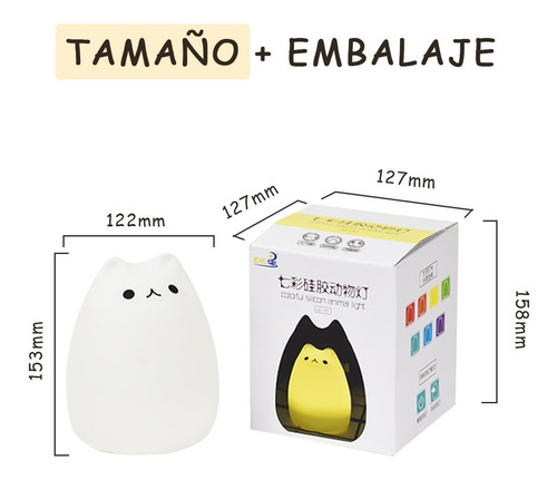 Imagen 7 de 7 de 7 Colores Lampara Luz Noche Led De Gato Para Bebes Y Niños